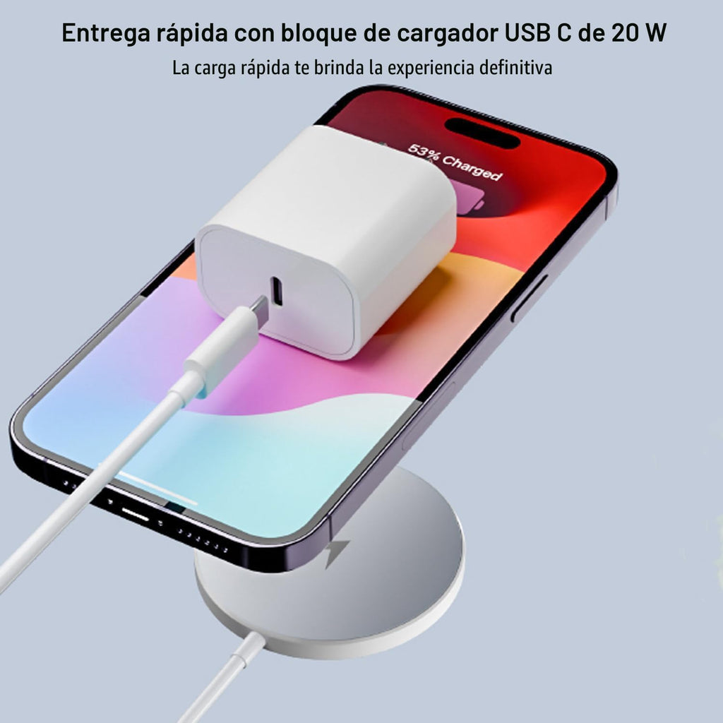 Cargador Inalámbrico Magnético Rápido Apple Mag-Safe para iPhone 16...