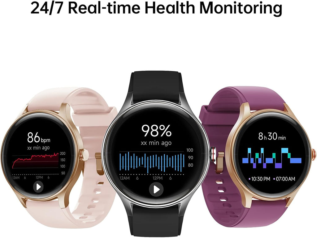 Woneligo Relojes inteligentes para hombres y mujeres, reloj AMOLED...