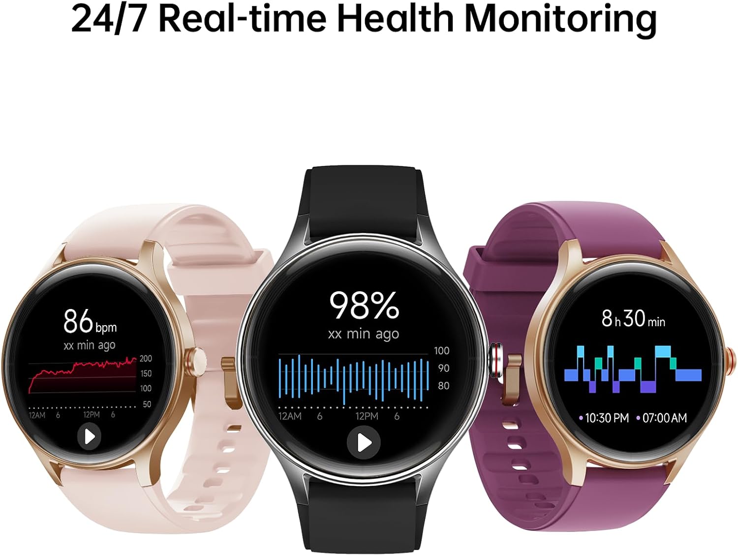 Woneligo Relojes inteligentes para hombres y mujeres, reloj AMOLED...