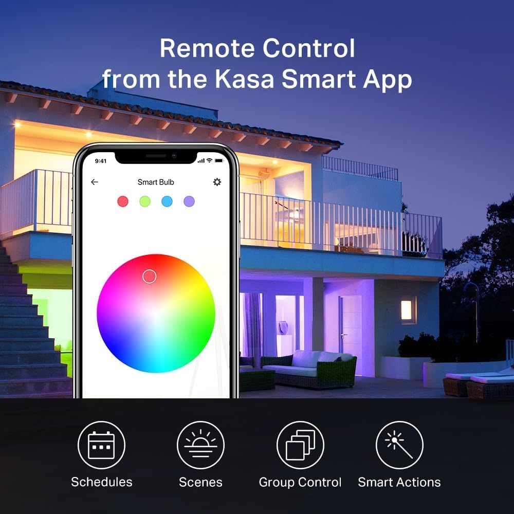 Kasa - Bombilla inteligente regulable, wifi con cambio de color, co...