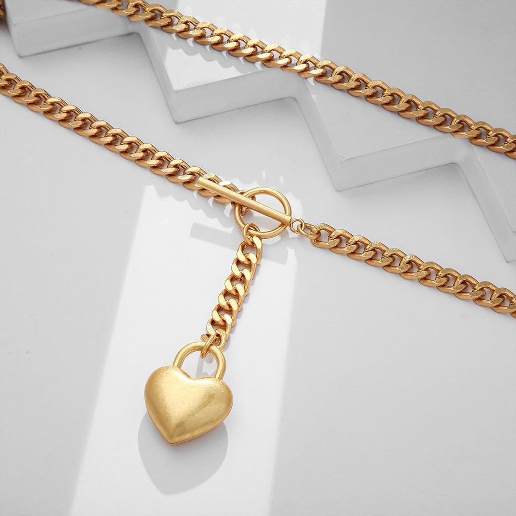 CLASSYZINT Collar con colgante de cabeza de león y moneda de corazó...
