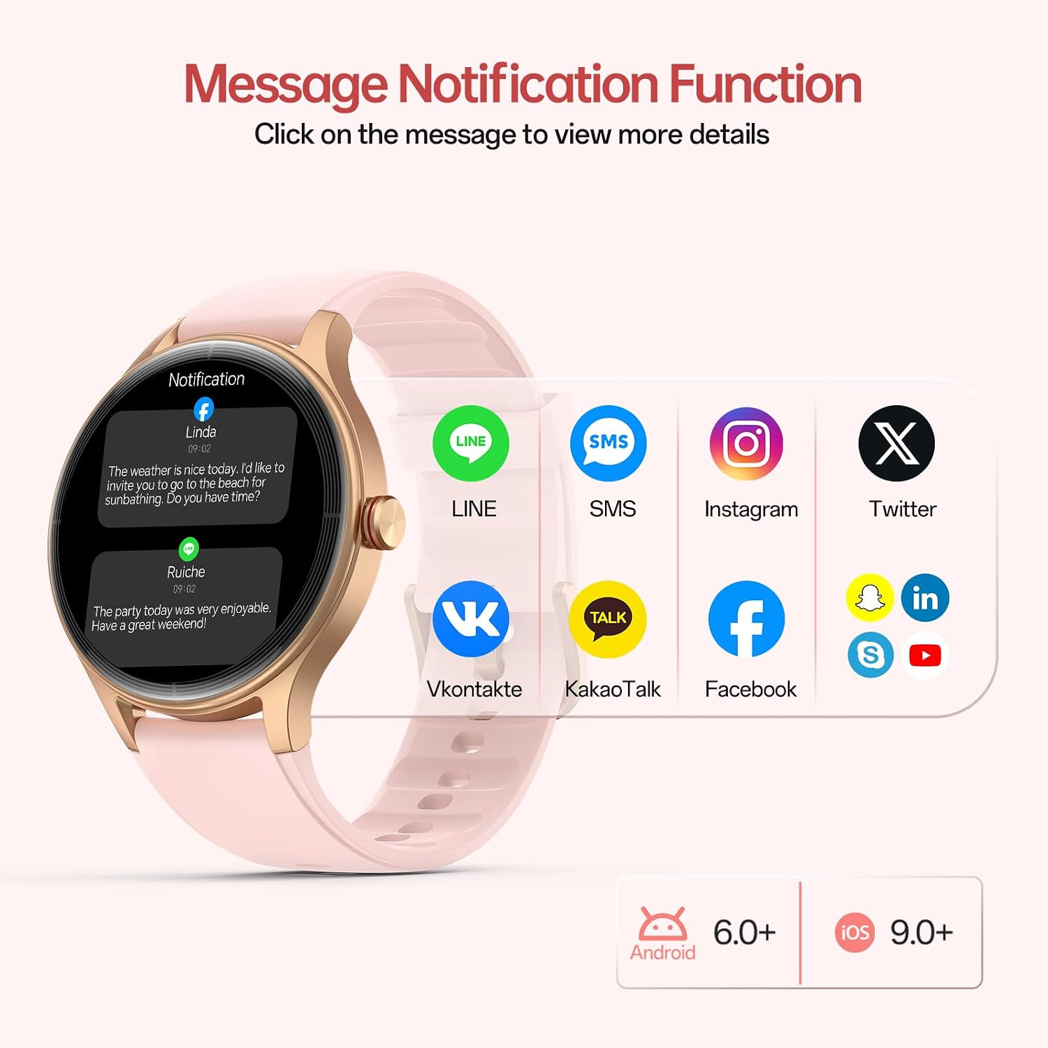 Woneligo Reloj inteligente, reloj AMOLED de fitness con pantalla tá...