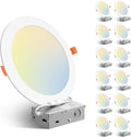 Amico Paquete de 12 luces LED empotrables ultrafinas de 8 pulgadas...