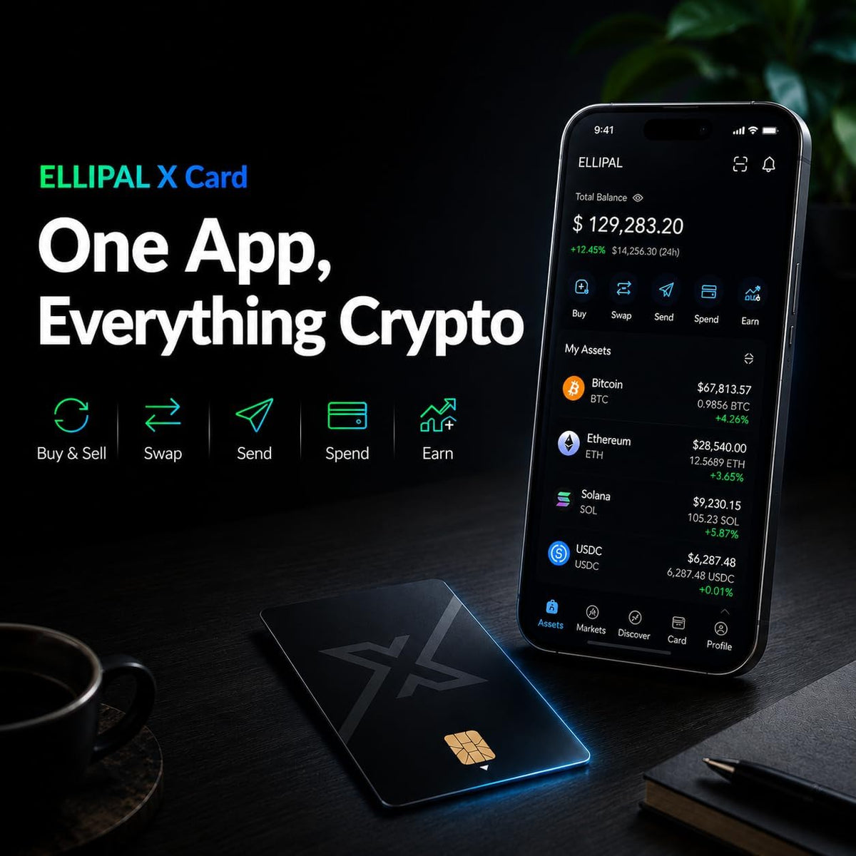 ELLIPAL X Card Crypto Wallet Bundle \u2013 NFC Cold Wallet con fras...