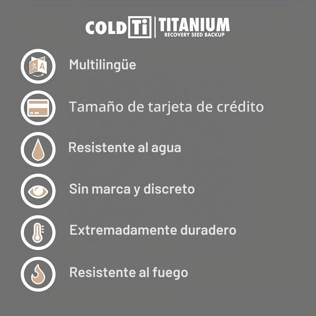 ColdTi - Placas de semilla de Bitcoin de titanio para almacenamient...