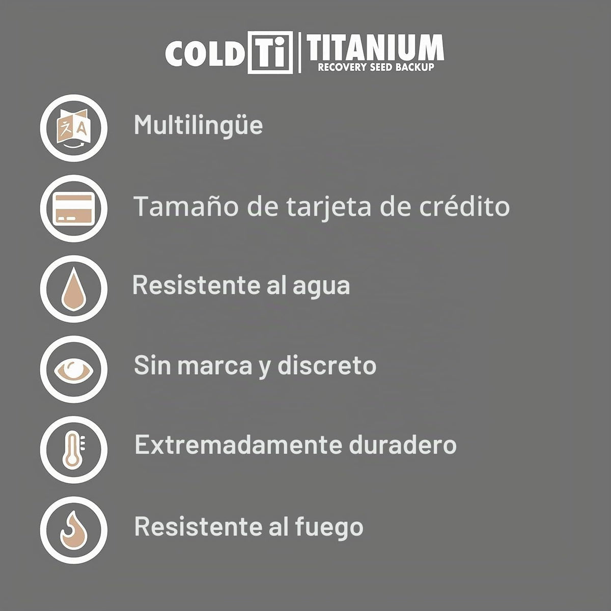 ColdTi - Placas de semilla de Bitcoin de titanio para almacenamient...