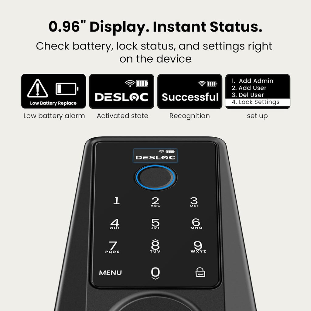 Cerradura de puerta con teclado inteligente DESLOC WiFi con huella...