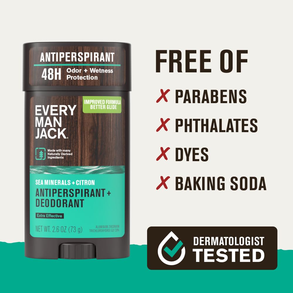 Every Man Jack Desodorante antitranspirante Sea Minerals + Citron p...