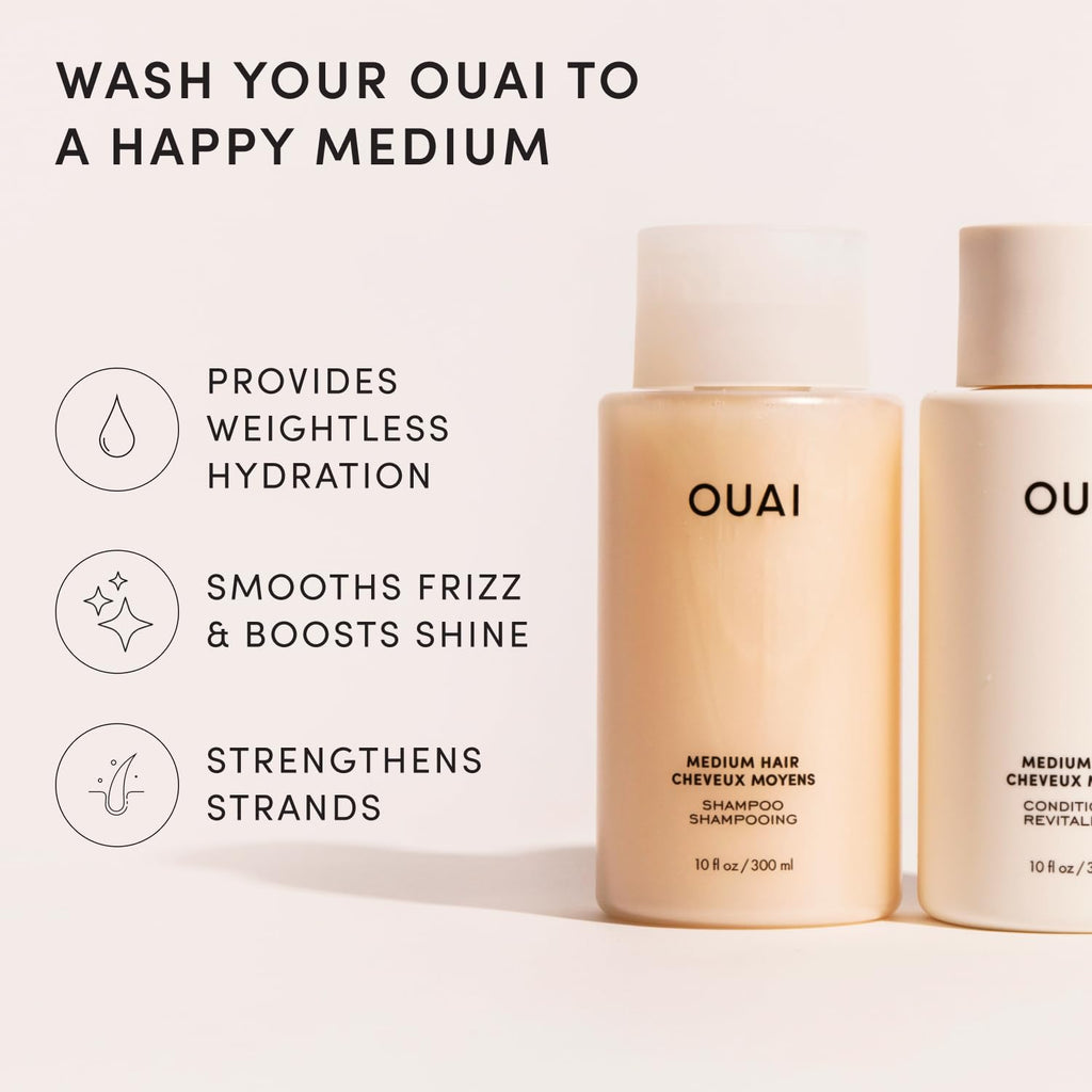 OUAI Juego de champú y acondicionador para cabello medio, tamaño de...