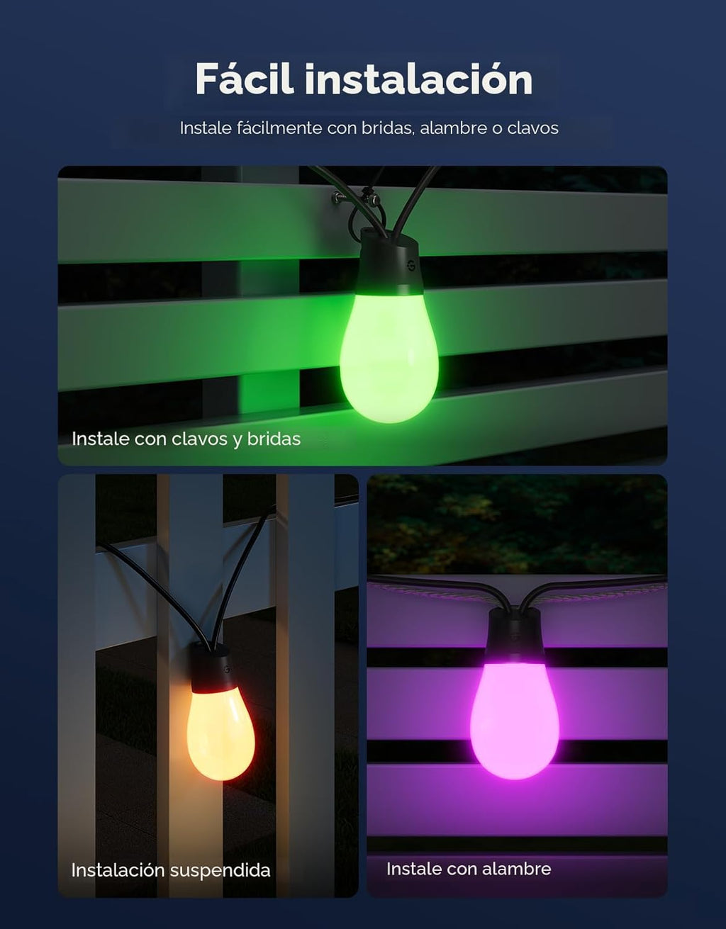 Govee Guirnalda de luces S14 para exteriores, luces inteligentes RG...