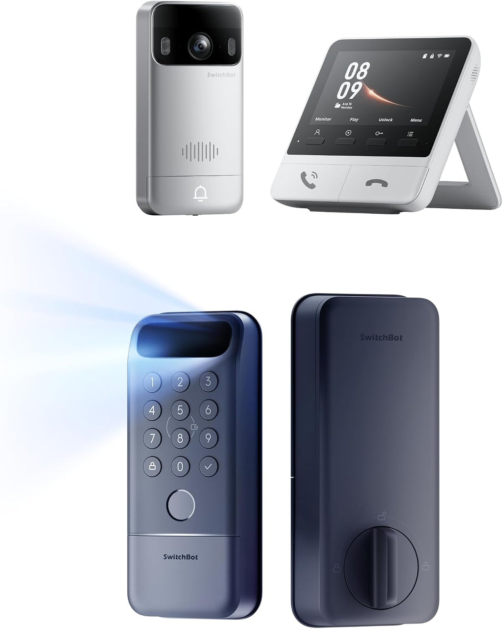 SwitchBot Lock Vision Pro + paquete de timbre de video, cara 3D, ce...