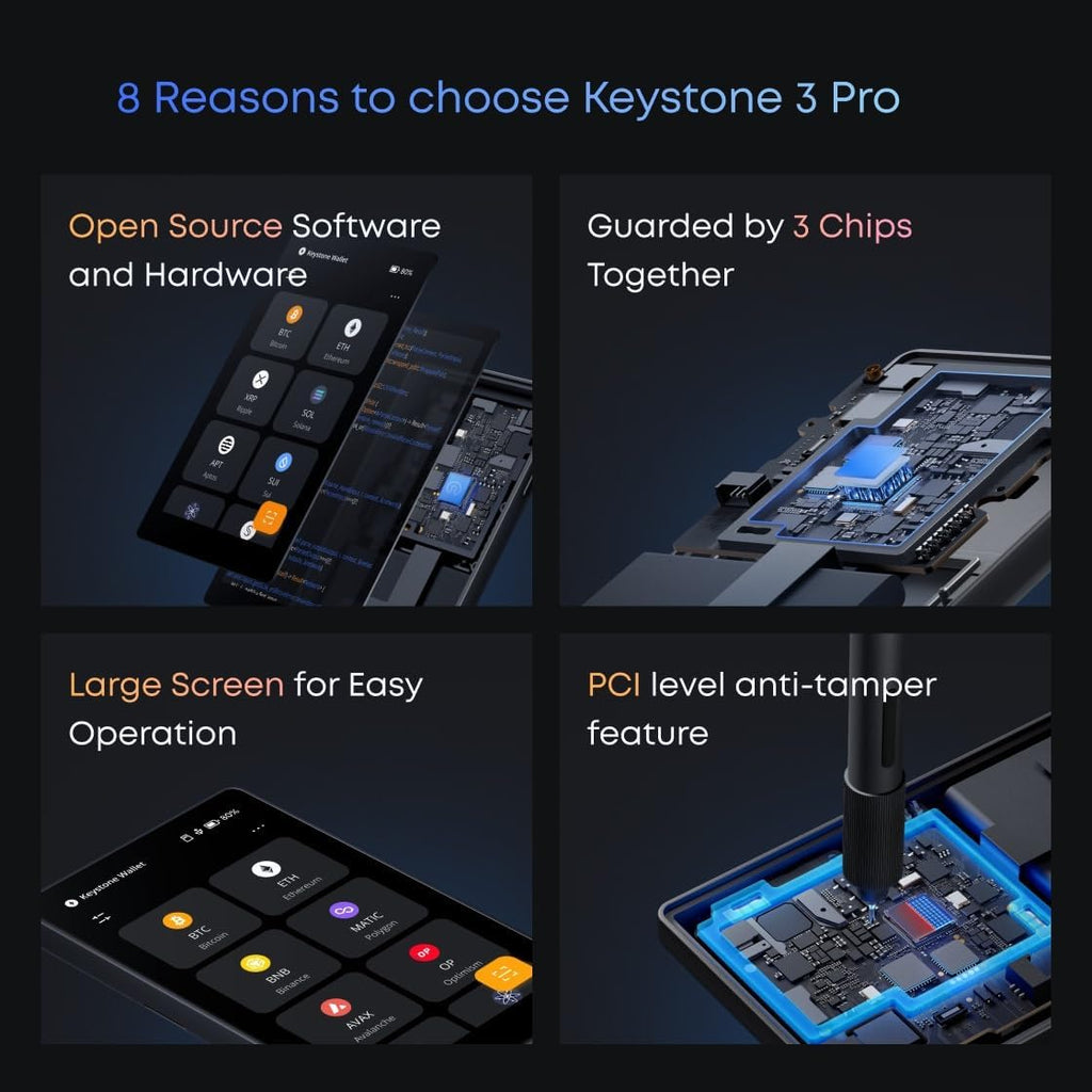 Keystone - Cartera de hardware para criptomonedas, pantalla táctil...