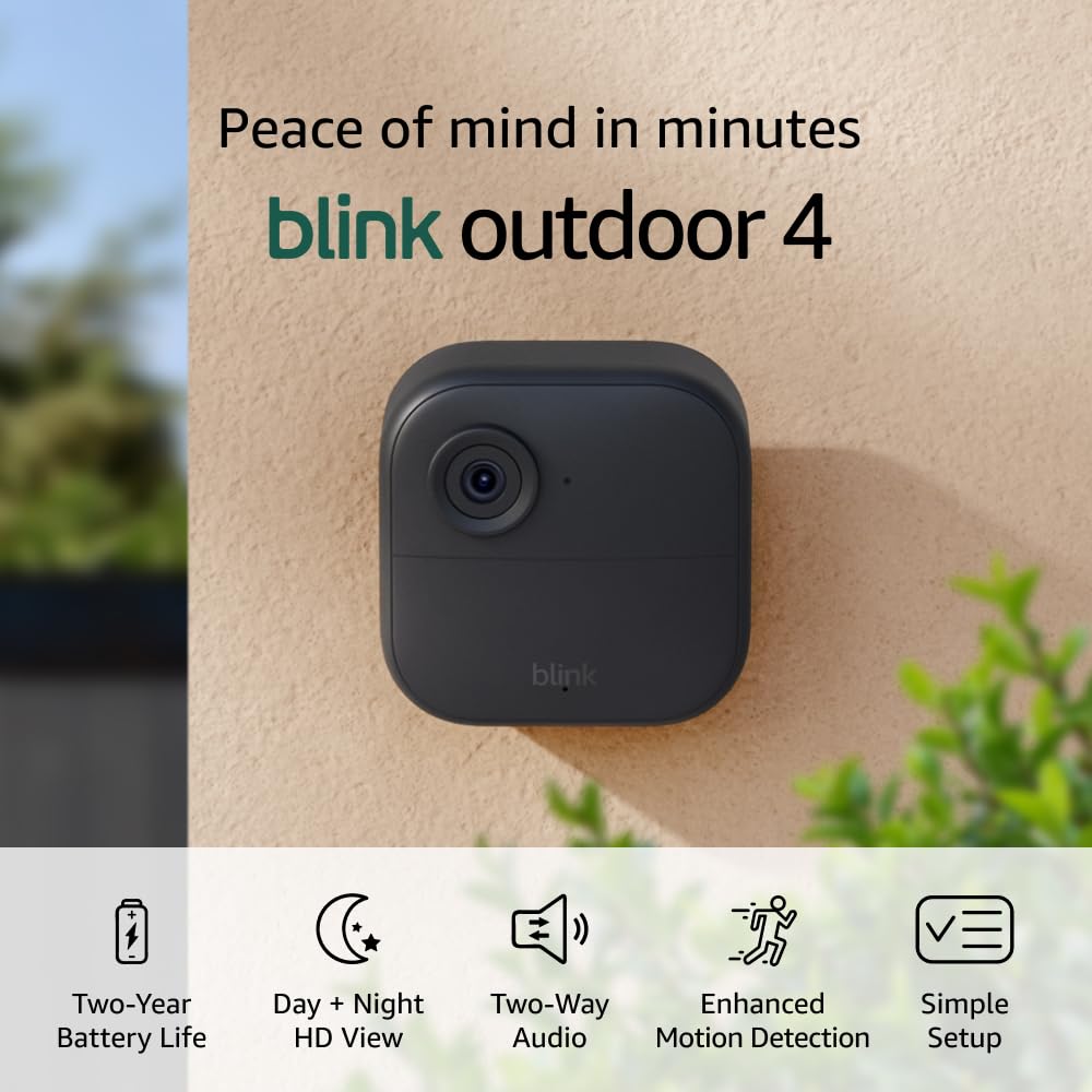 Blink Outdoor 4, Cámara de seguridad inteligente inalámbrica, bater...