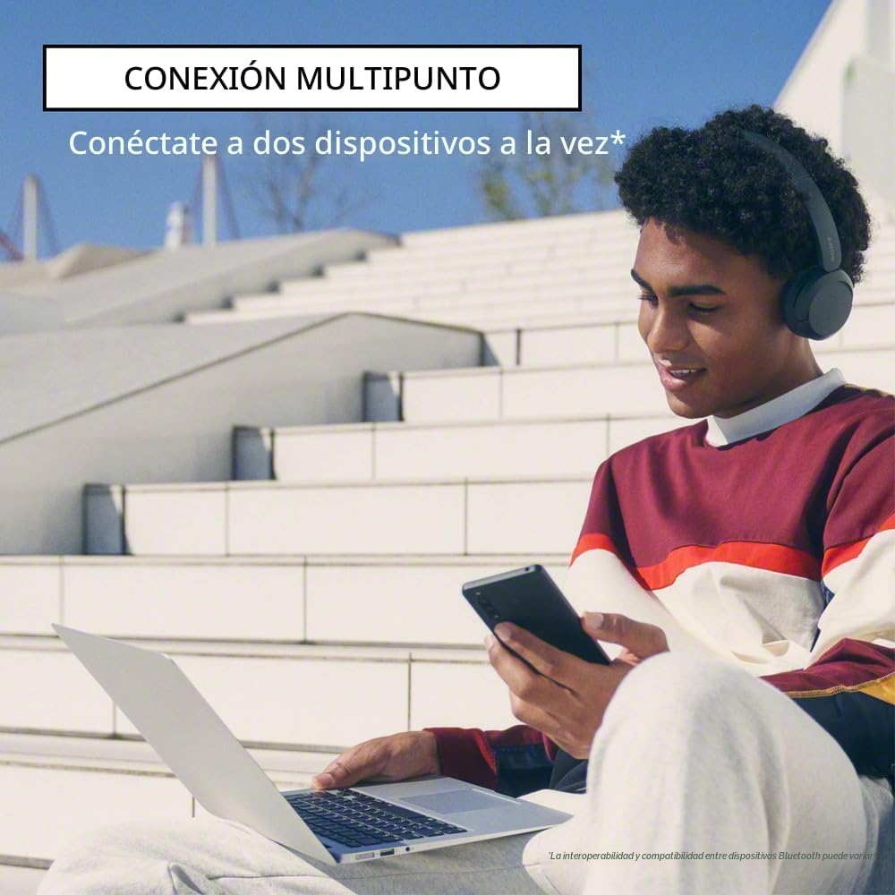 Auriculares inalámbricos Bluetooth Sony WH-CH520 con micrófono y ha...