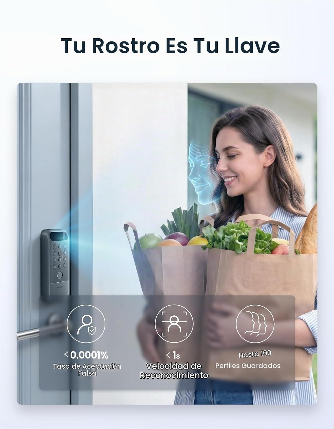 SwitchBot Lock Vision Pro - Cerradura inteligente, reconocimiento f...