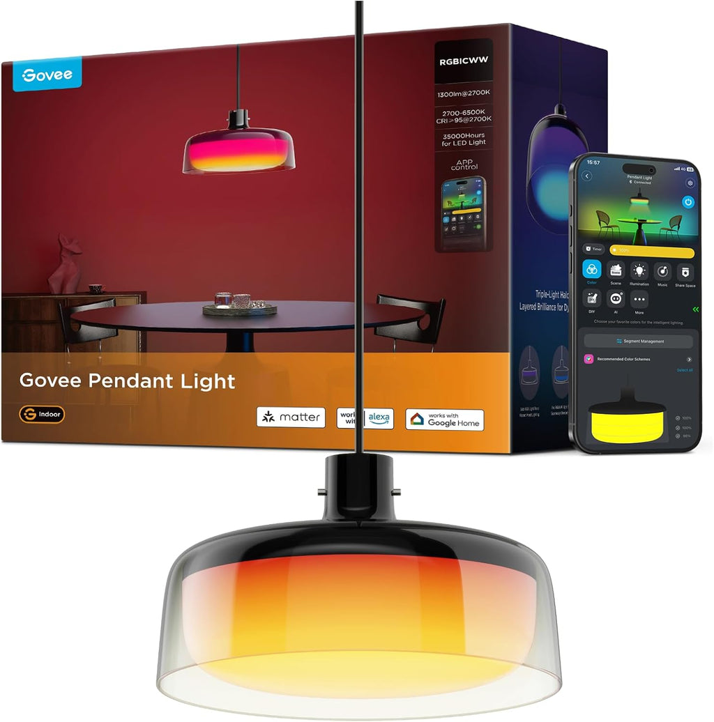 Govee Lámpara colgante para isla de cocina, iluminación inteligente...