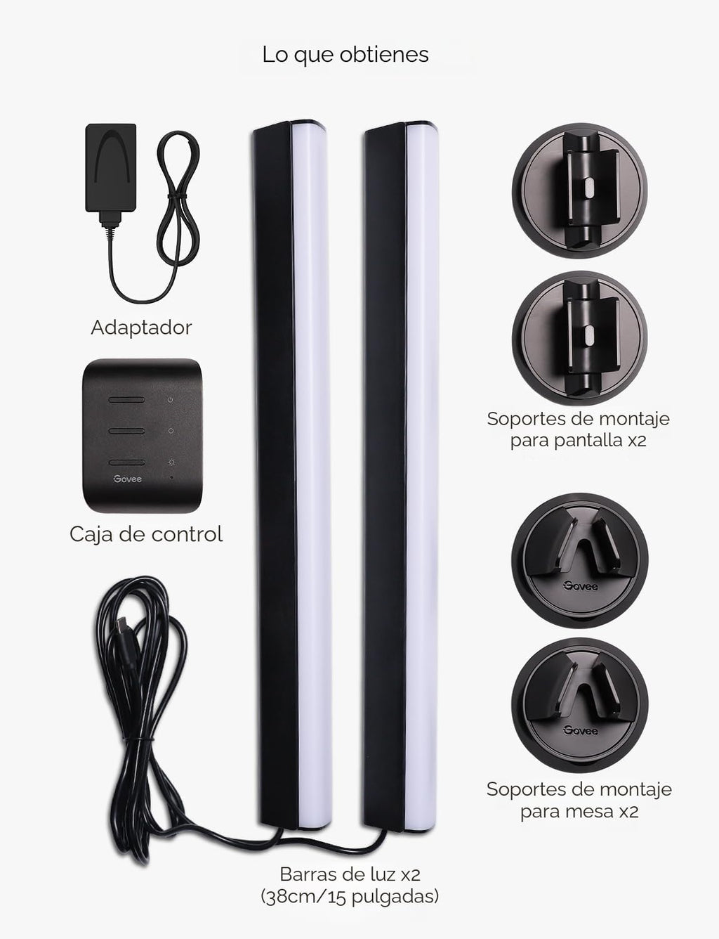 Govee - Barras de luz RGBIC, retroiluminación WiFi de 15 pulgadas p...