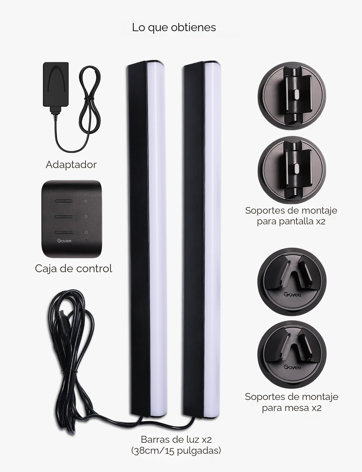Govee - Barras de luz RGBIC, retroiluminación WiFi de 15 pulgadas p...