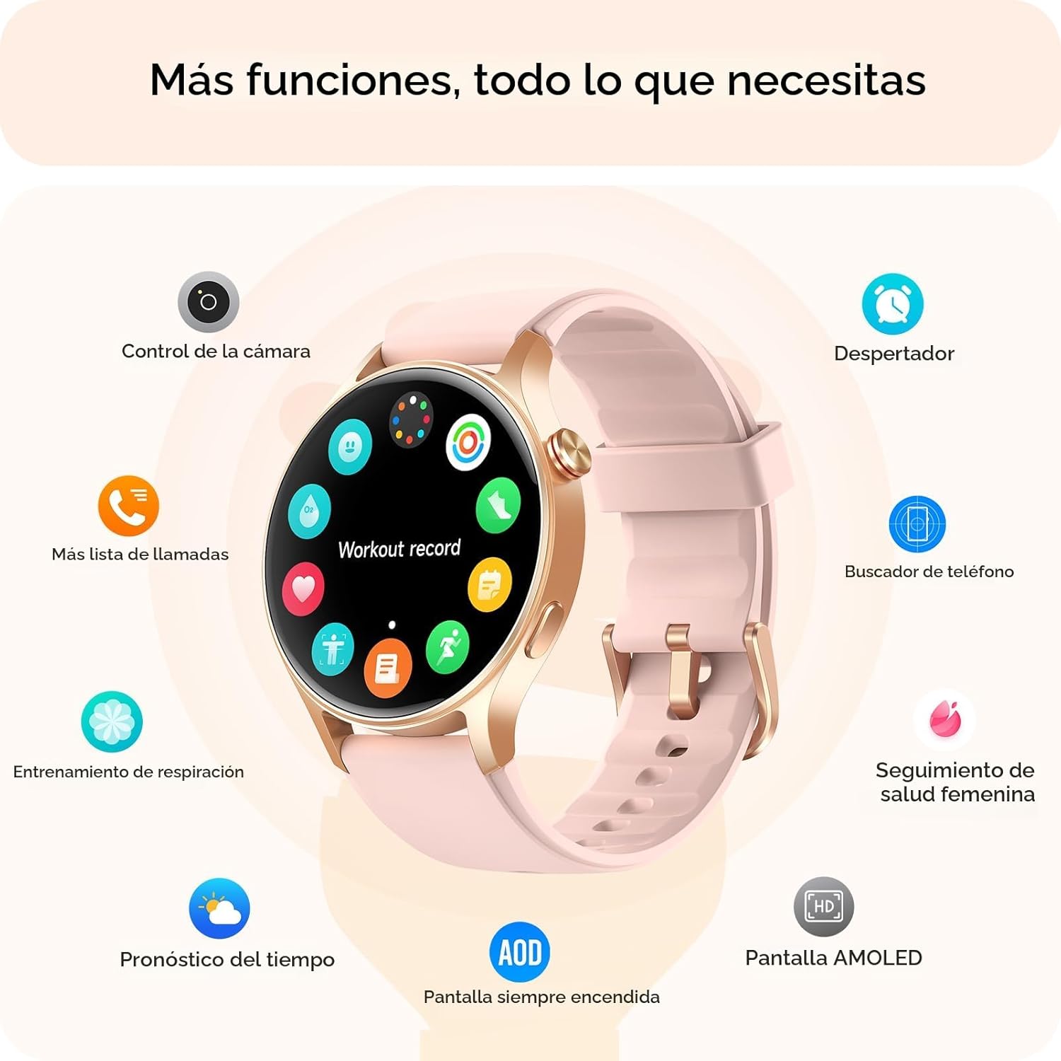 Reloj inteligente para mujer, responder\/hacer llamadas, pantalla u...