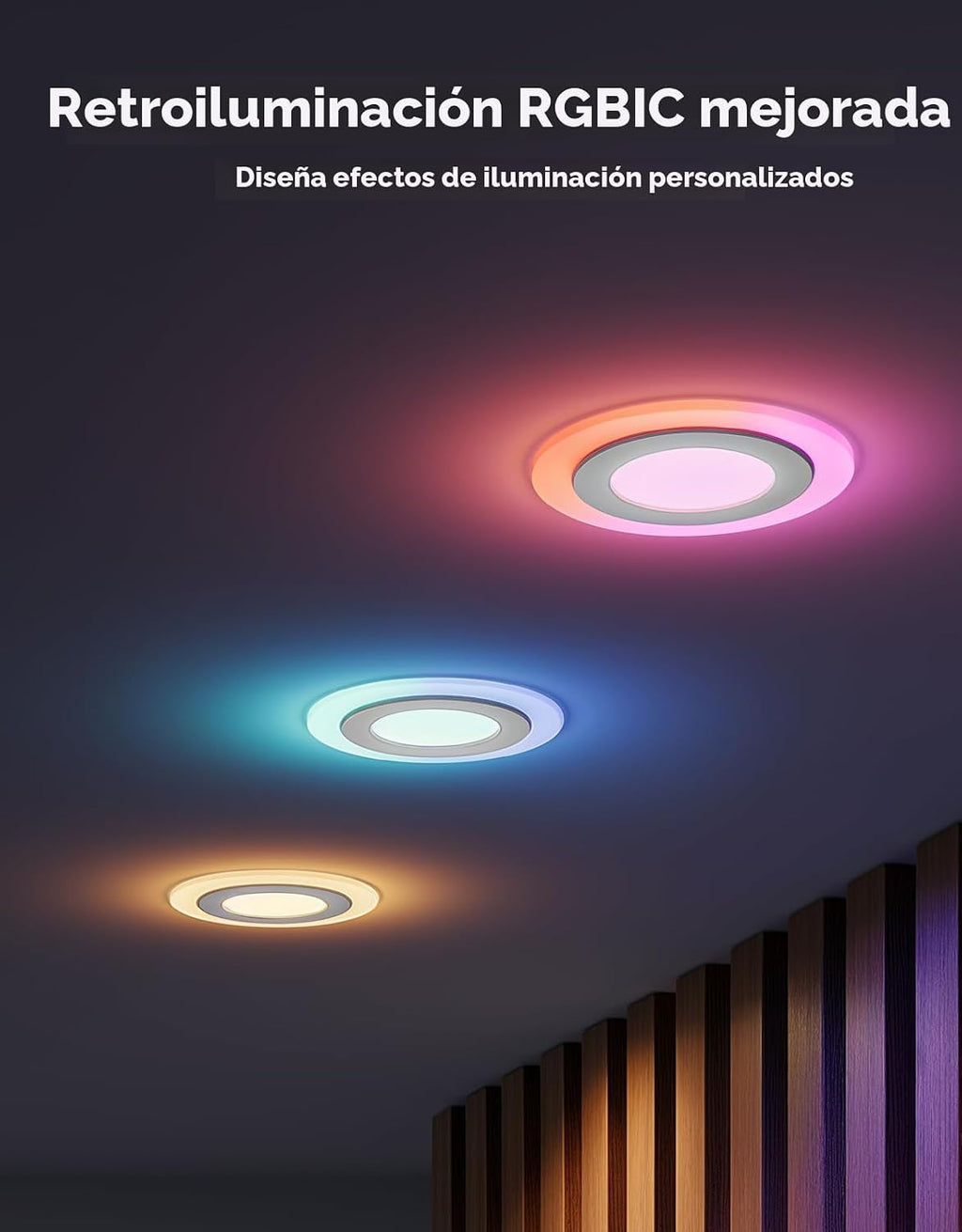 Govee Iluminación empotrada inteligente de 4 pulgadas, luz LED RGBI...