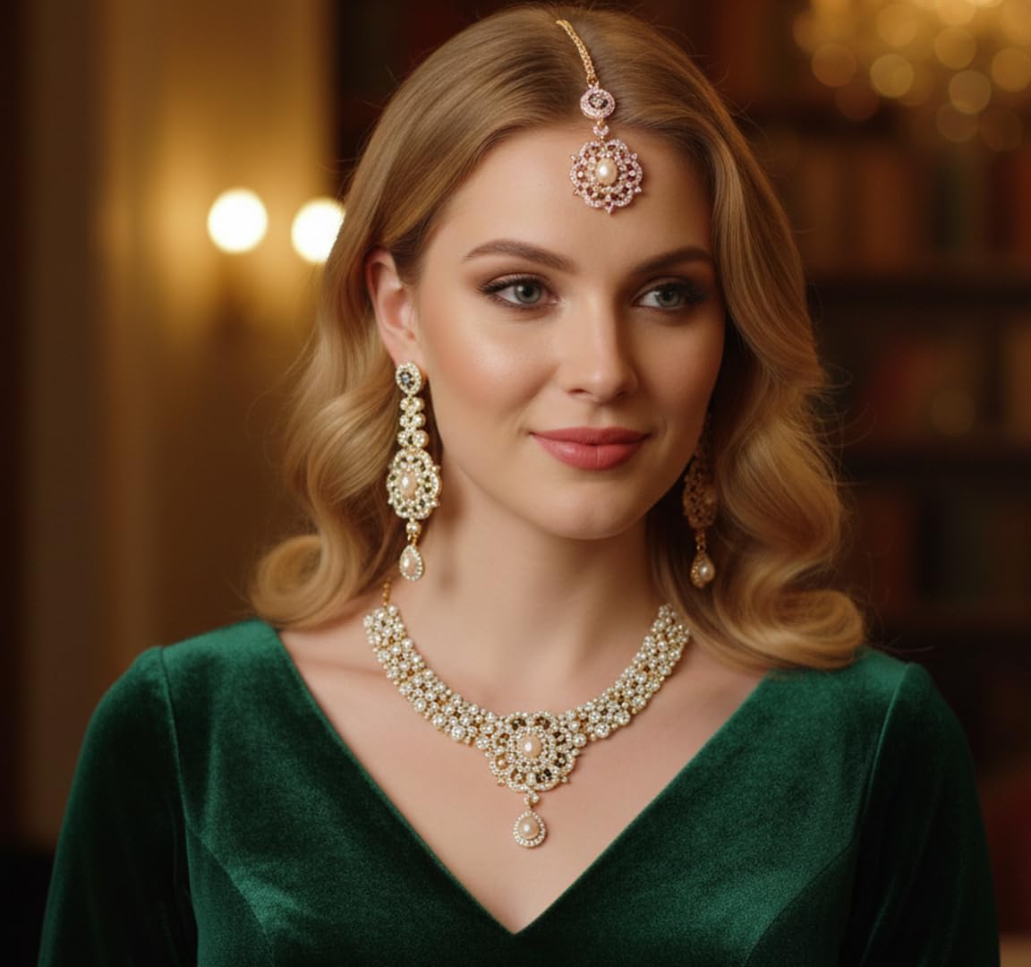 Conjuntos de joyas Touchstone para mujer, joyería india para boda,...