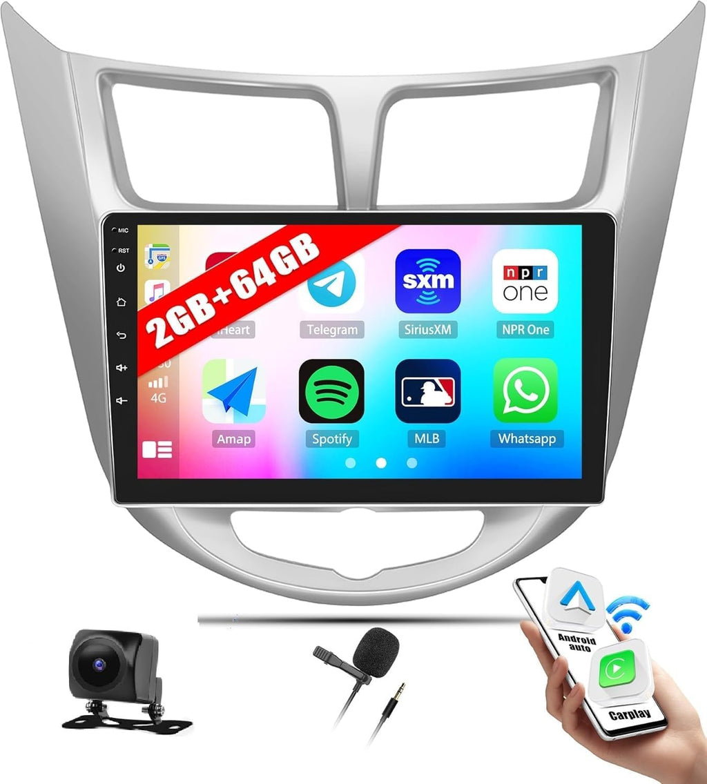 2G+64G Android 13 Car Stereo para Hyundai Accent 2012-2017 con Carp...