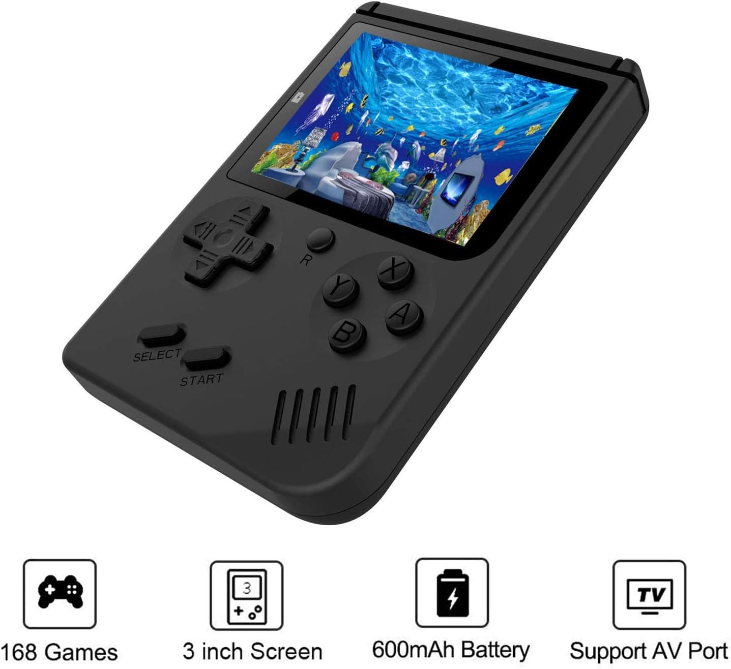 Jafatoy - Consola de juegos de mano para niños y adultos retro, 168...