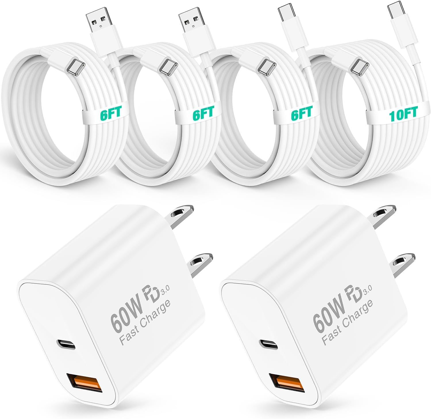deloni Cargador rápido USB C de 60 W para iPhone 17\/16\/15 Pro Max...