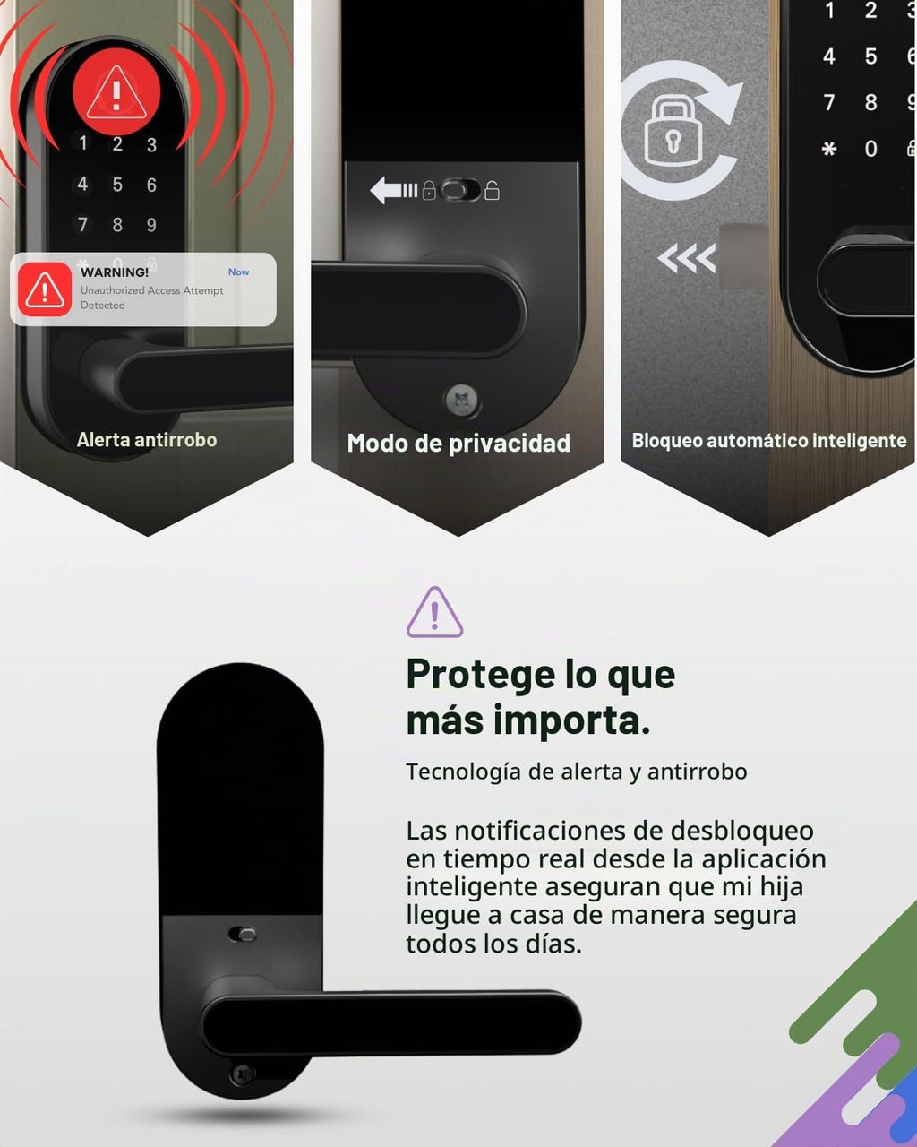 Cerradura inteligente digital de huellas dactilares sin llave con m...