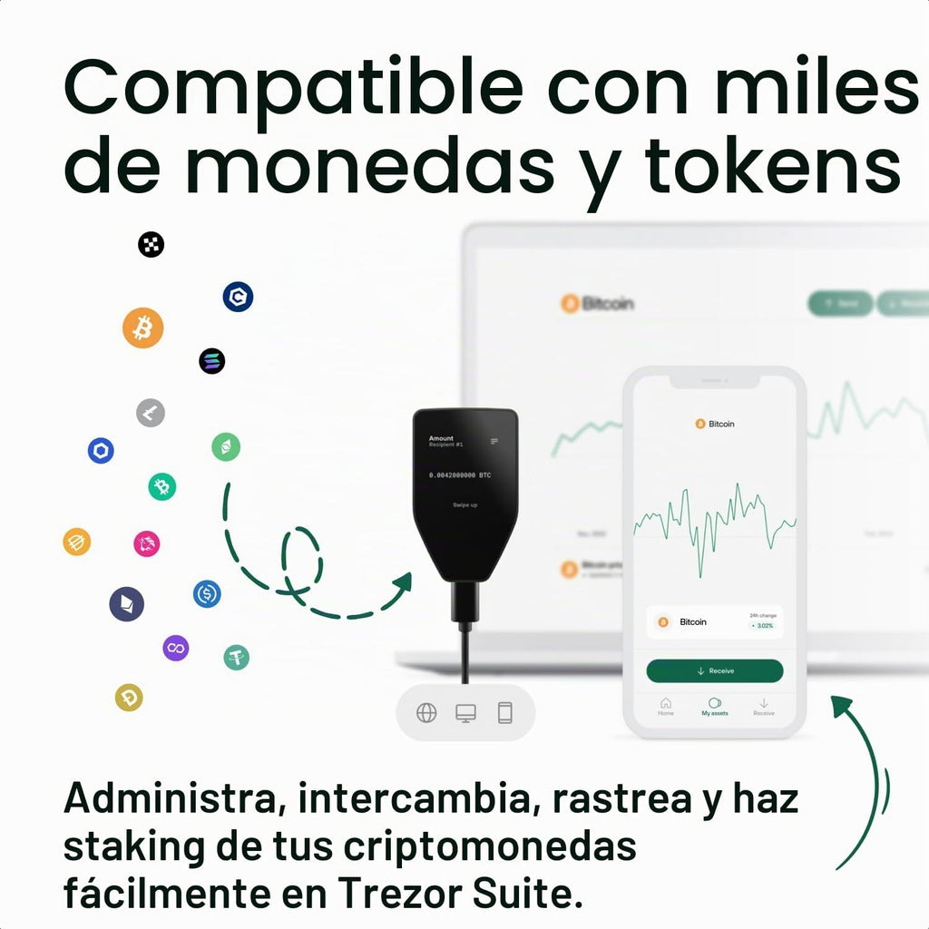 Trezor Safe 5 Crypto Hardware Cartera con pantalla táctil a color |...