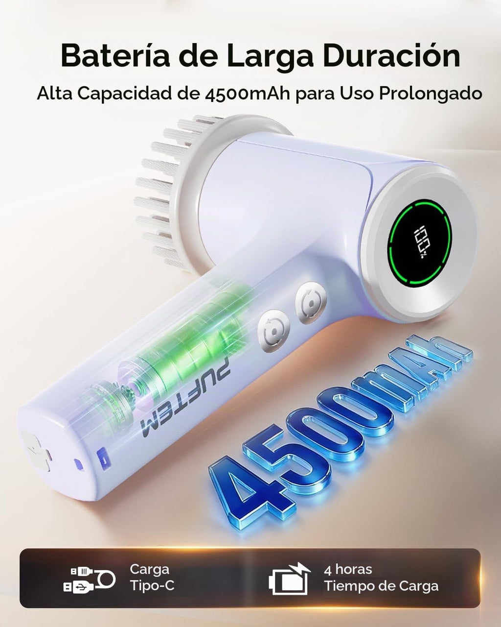 PUFTEM Depurador de ducha eléctrico, depurador de baño inalámbrico,...