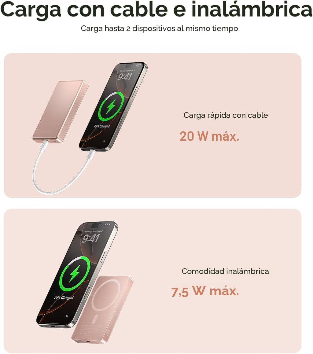 ULiXWH 10,000 mAh para cargador de batería MagSafe ultra delgado, c...