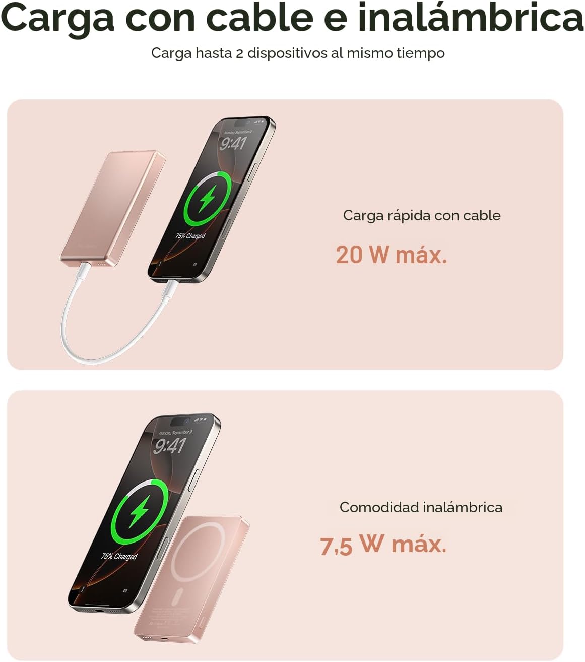 ULiXWH 10,000 mAh para cargador de batería MagSafe ultra delgado, c...
