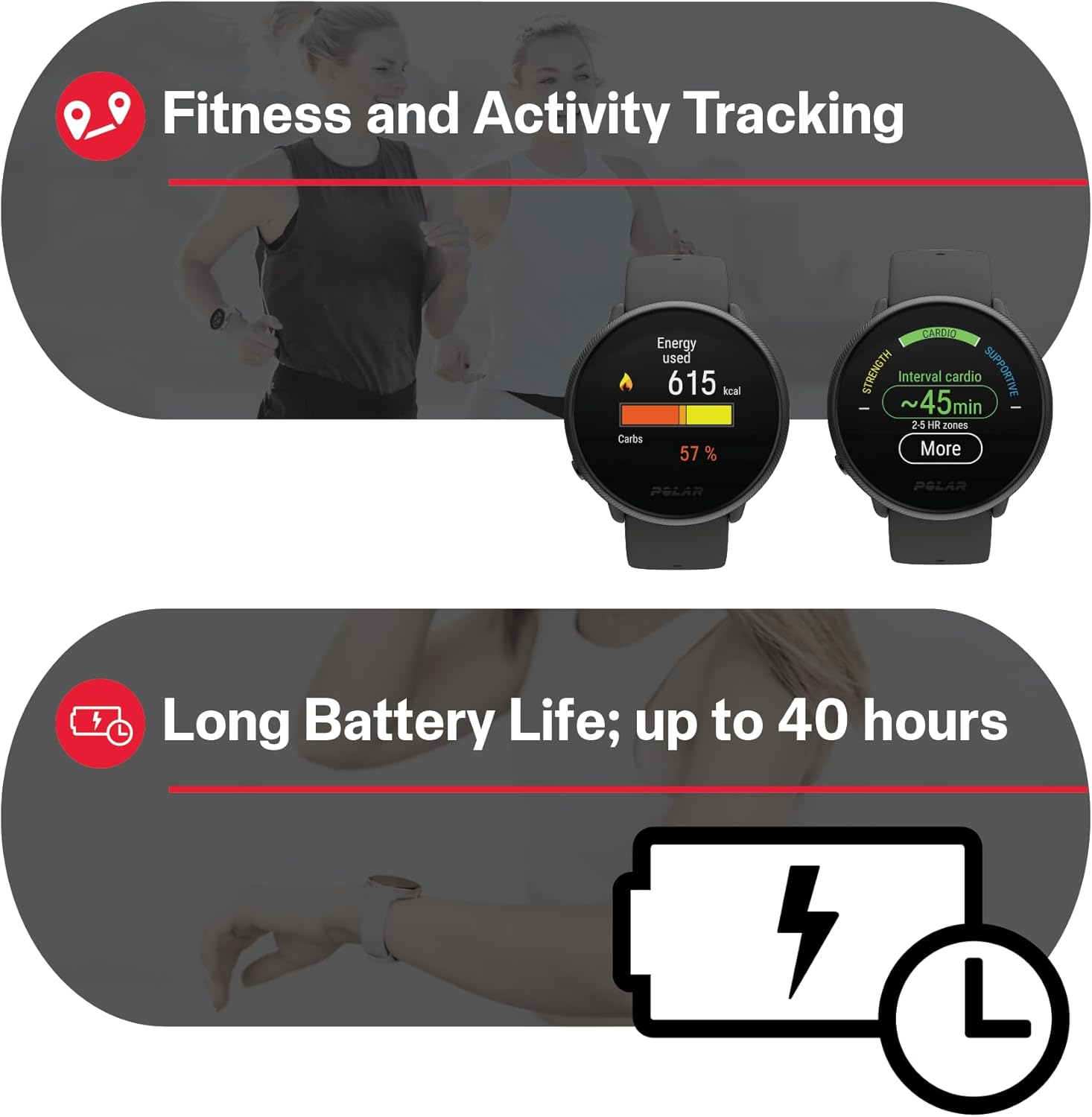POLAR Ignite 2 Series Reloj inteligente resistente al agua con GPS,...