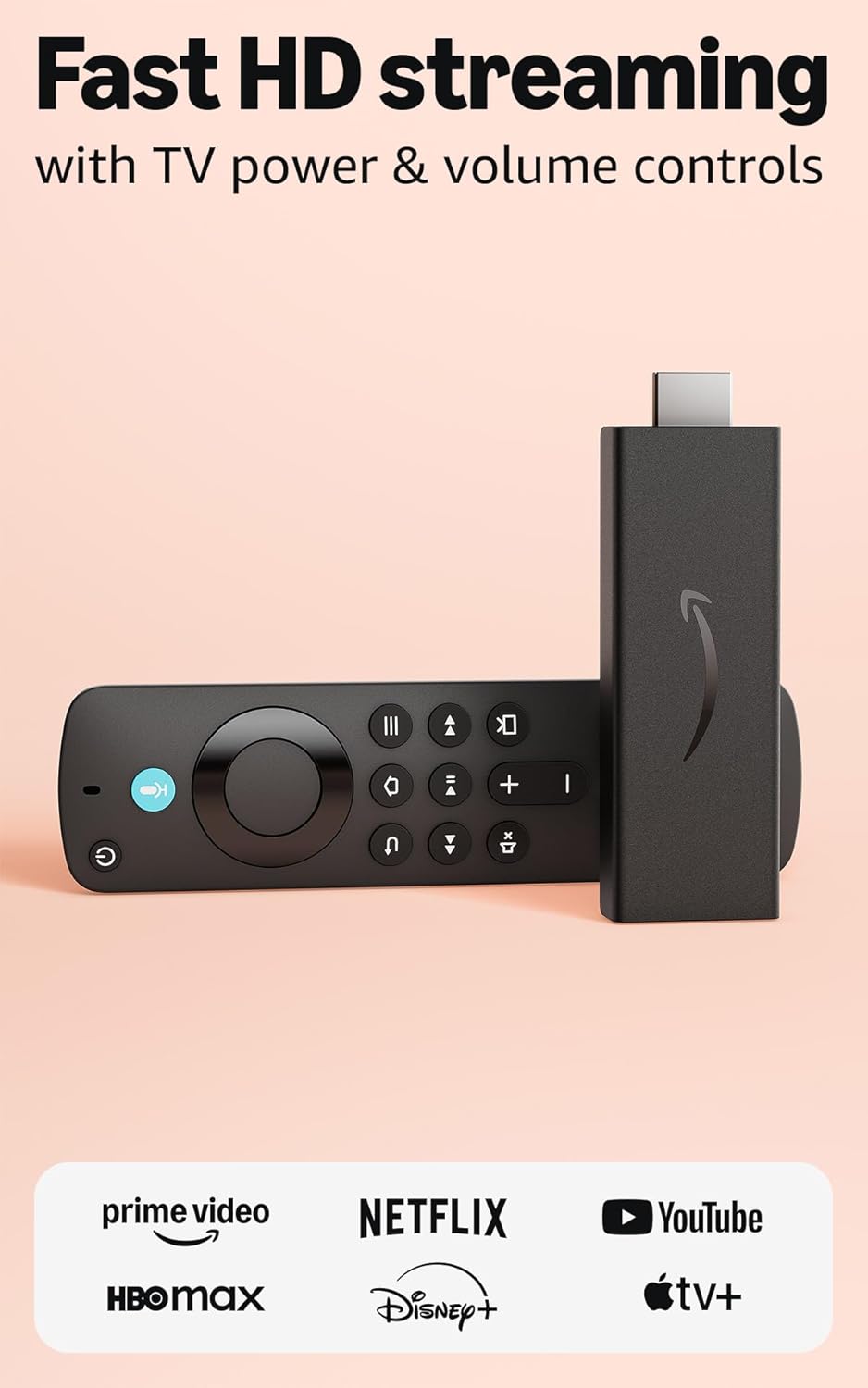Amazon Fire TV Stick HD, TV en vivo gratis, control remoto por voz...