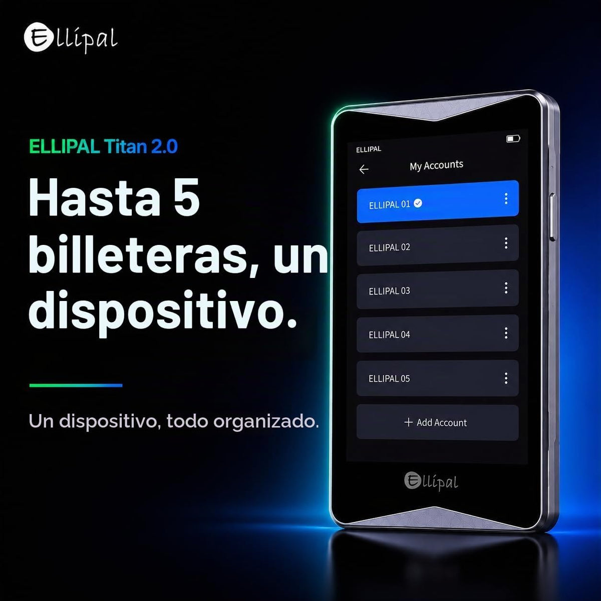 ELLIPAL Titan 2.0 + X Card Crypto Wallet Bundle \u2013 Billetera fr...
