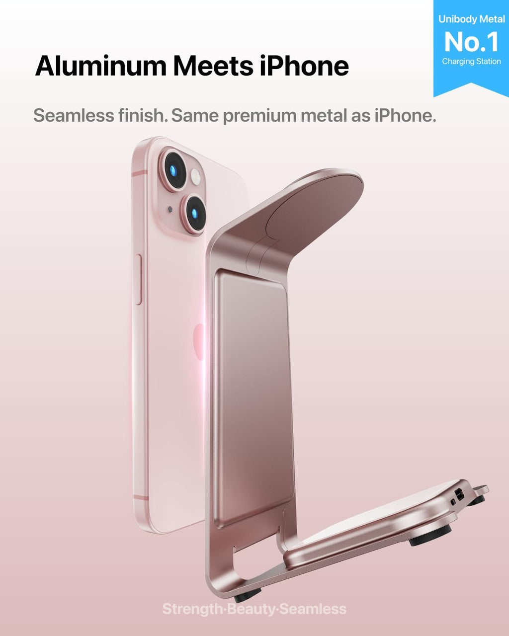Intoval Estación de carga inalámbrica 3 en 1 de aluminio para iPhon...