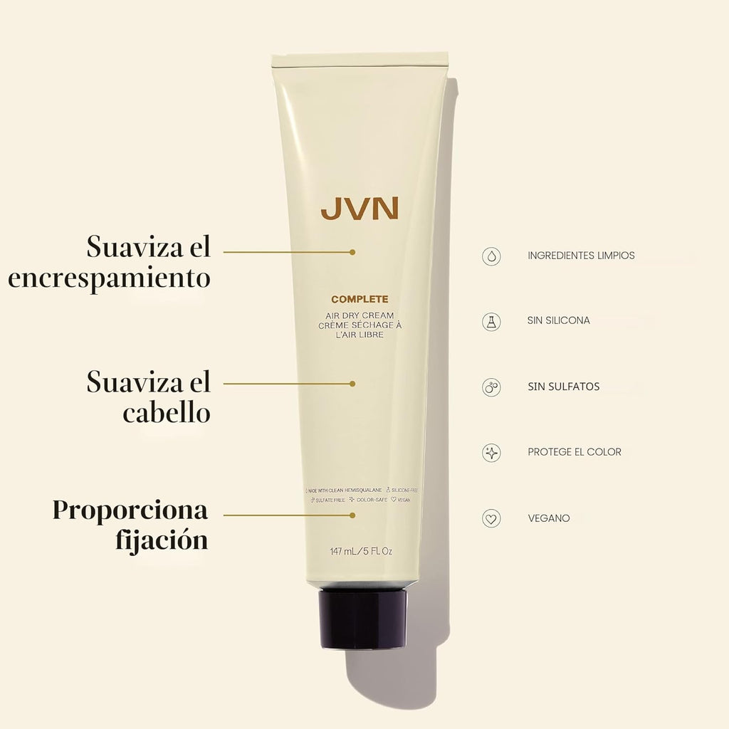 JVN No Heat - Crema completa de secado al aire, 5 onzas líquidas, l...