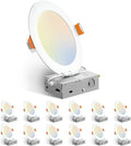 Amico paquete de 12 luces de techo empotrables ultrafinas de 6 pulg...
