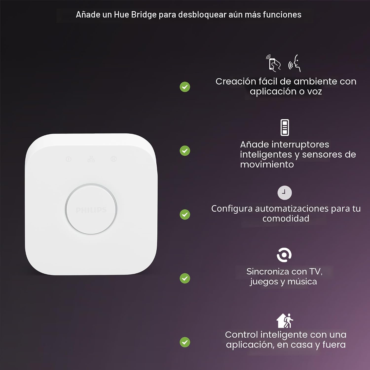 Philips Hue Essential - Bombilla LED inteligente A19, ambiente blan...