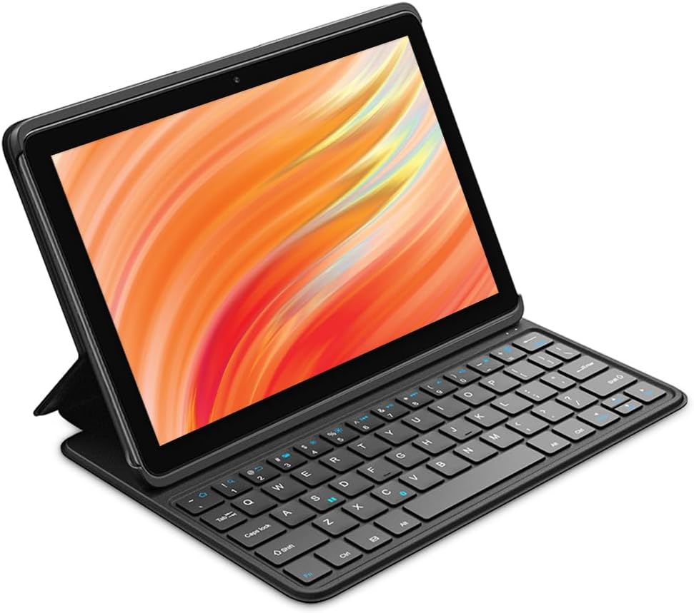 Tablet Amazon Fire HD 10 y funda con teclado, realiza tareas sin pr...