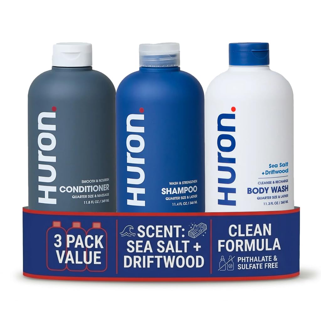 Kit de Ducha Huron - Champú, Acondicionador y Jabón Corporal para H...
