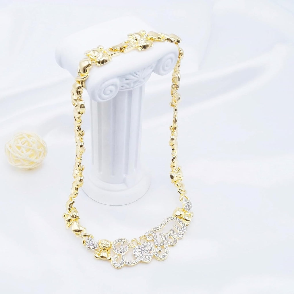 Conjuntos de joyas de oro para mujer, conjuntos de joyas de oro XOX...