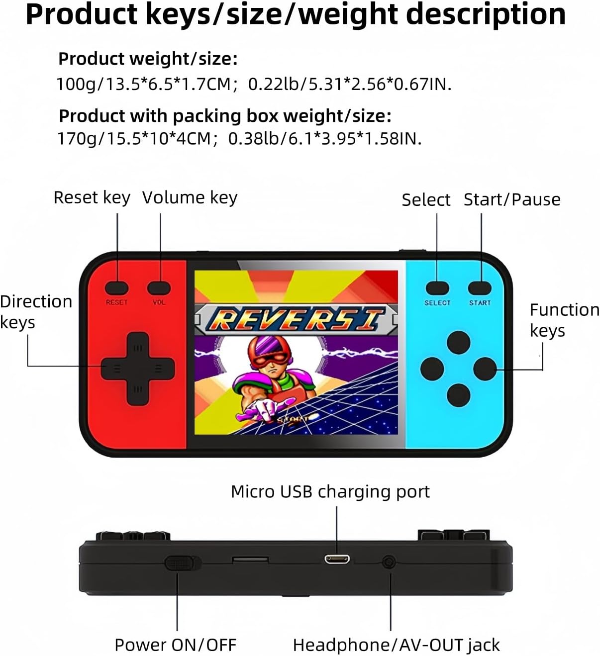 JXD Mini Consola de Videojuegos Retro con Pantalla LCD de 3 Pulgada...