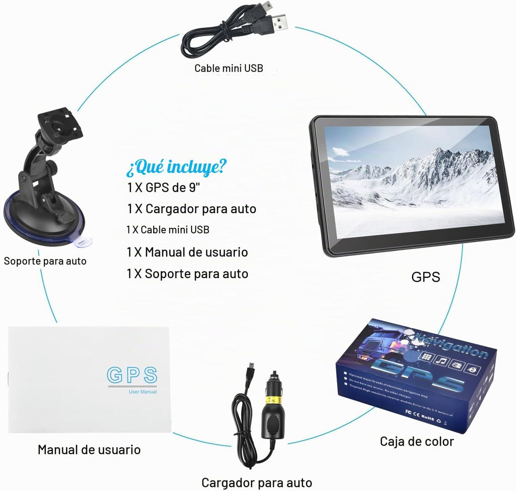 Navegador GPS para coche, camión, RV de 9 pulgadas | Coche, camión,...