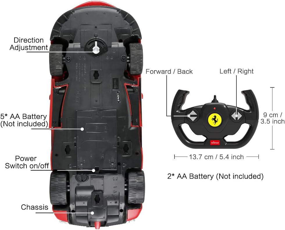 Coche de juguete Ferrari con control remoto | RASTAR 1:14 Ferrari L...