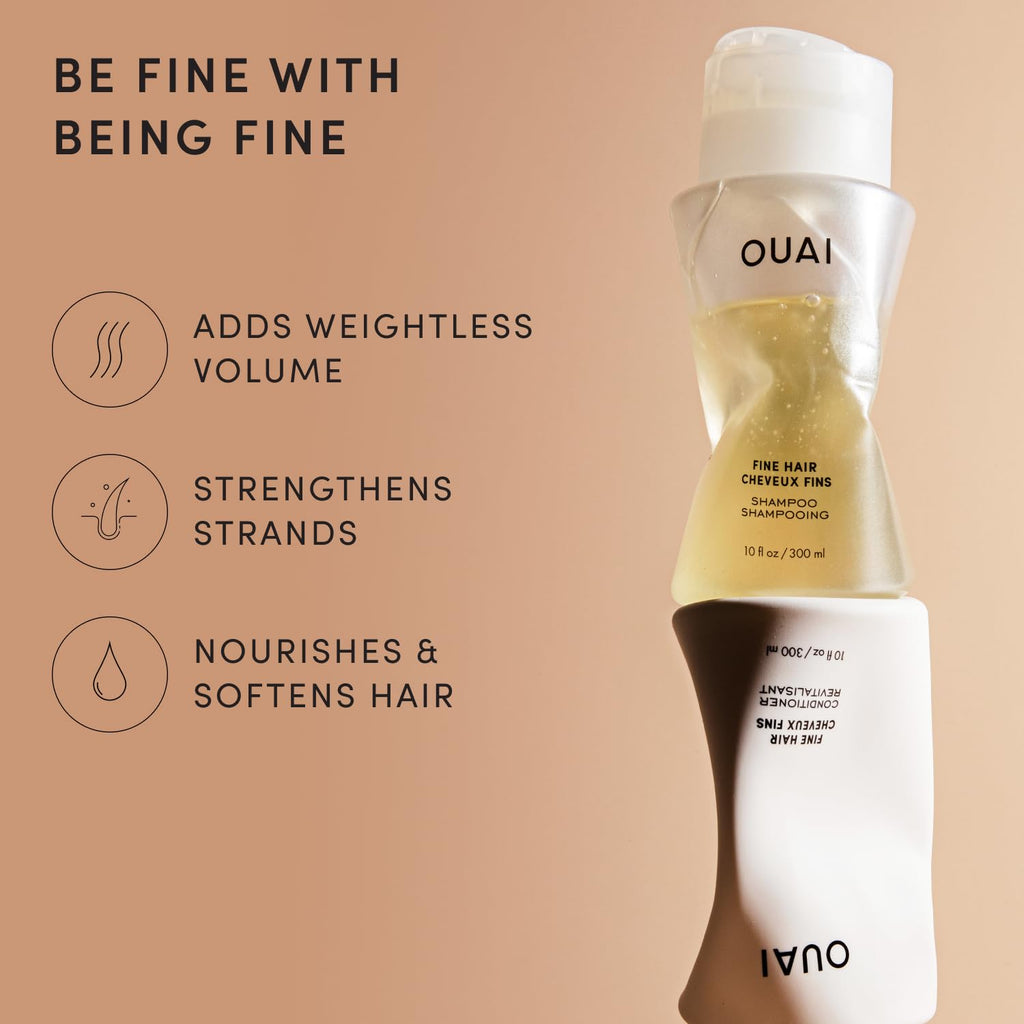 OUAI Juego de champú y acondicionador para cabello fino, tamaño de...