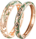 UJOY Vintage Jewelry Cloisonne - Pulsera de brazalete con bisagras...