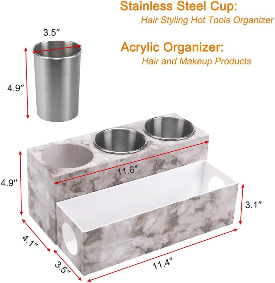 GFWARE Organizador de herramientas de pelo de mármol, almacenamient...