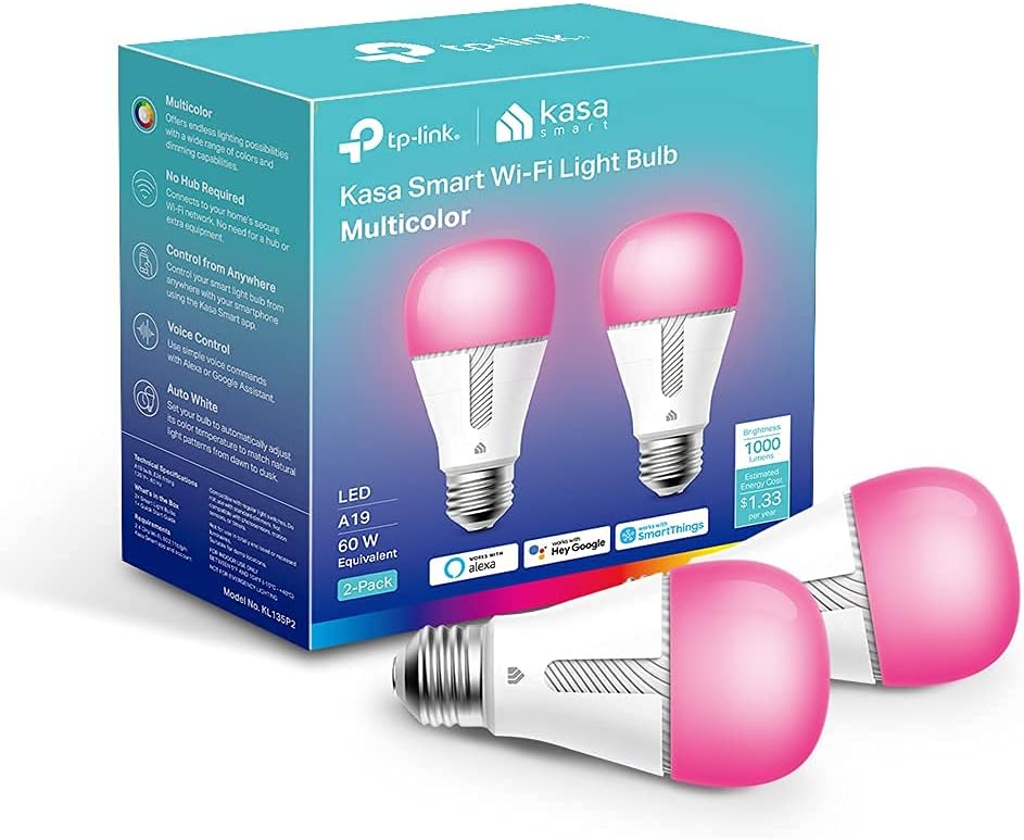 Bombilla Kasa Smart, bombilla inteligente WiFi regulable de cambio...